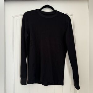 Star Waffle Thermal Black Long Sleeve Crew Neck Warm Winter Layering Mens Size M